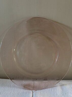 Pink Glassware Salad Plates Set of 4 Vintage